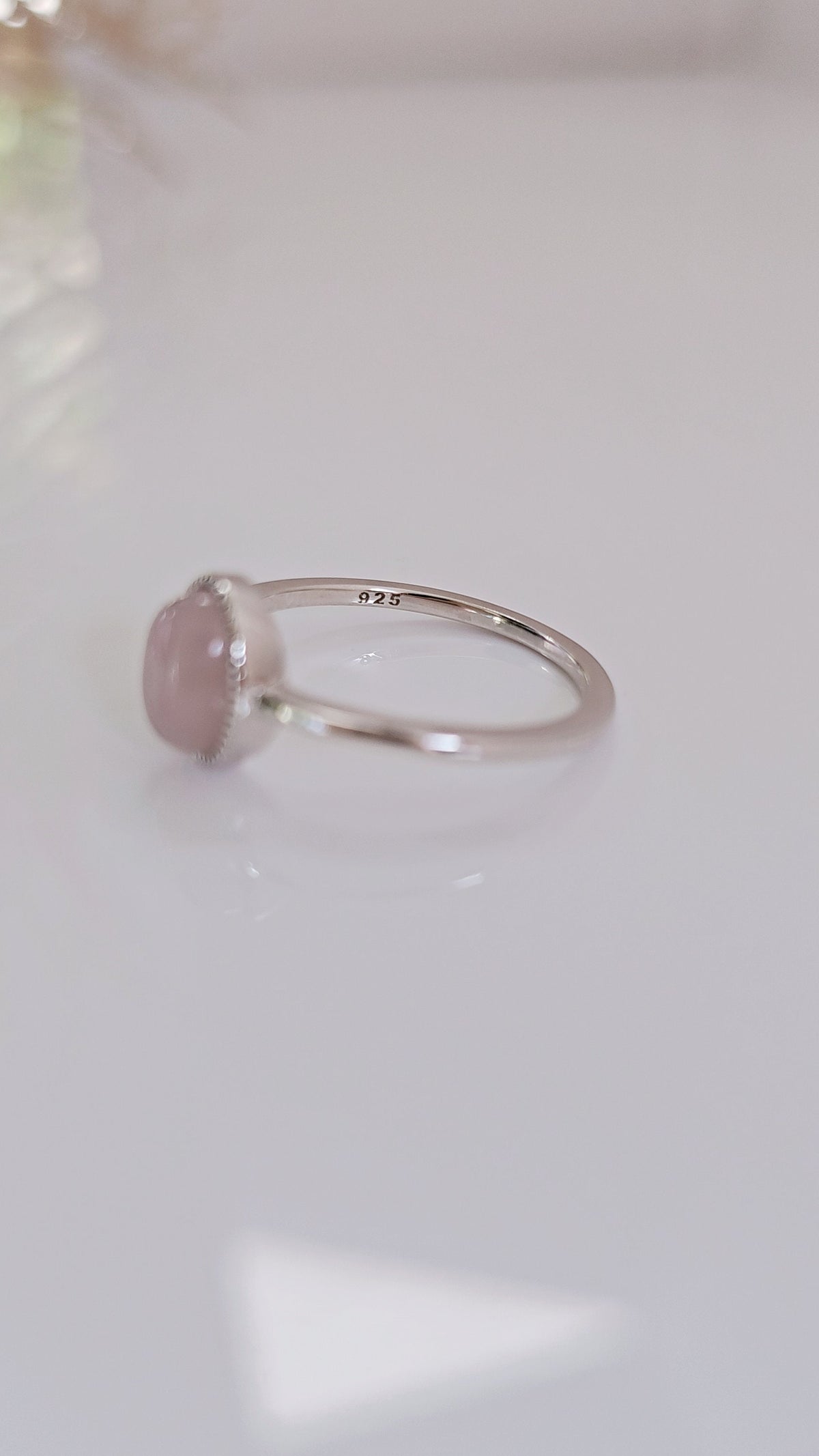 Rose Quartz Ring – Sterling Silver