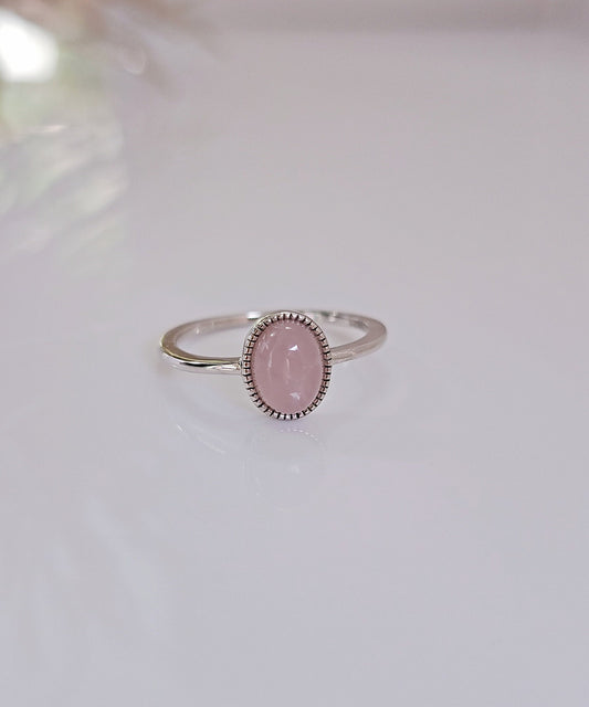 Sterling Silver Rose Quartz Ring, Stone of Love, Rose Quartz Jewelry, Graduation Gift, Gift Ideas, Non tarnish jewelry