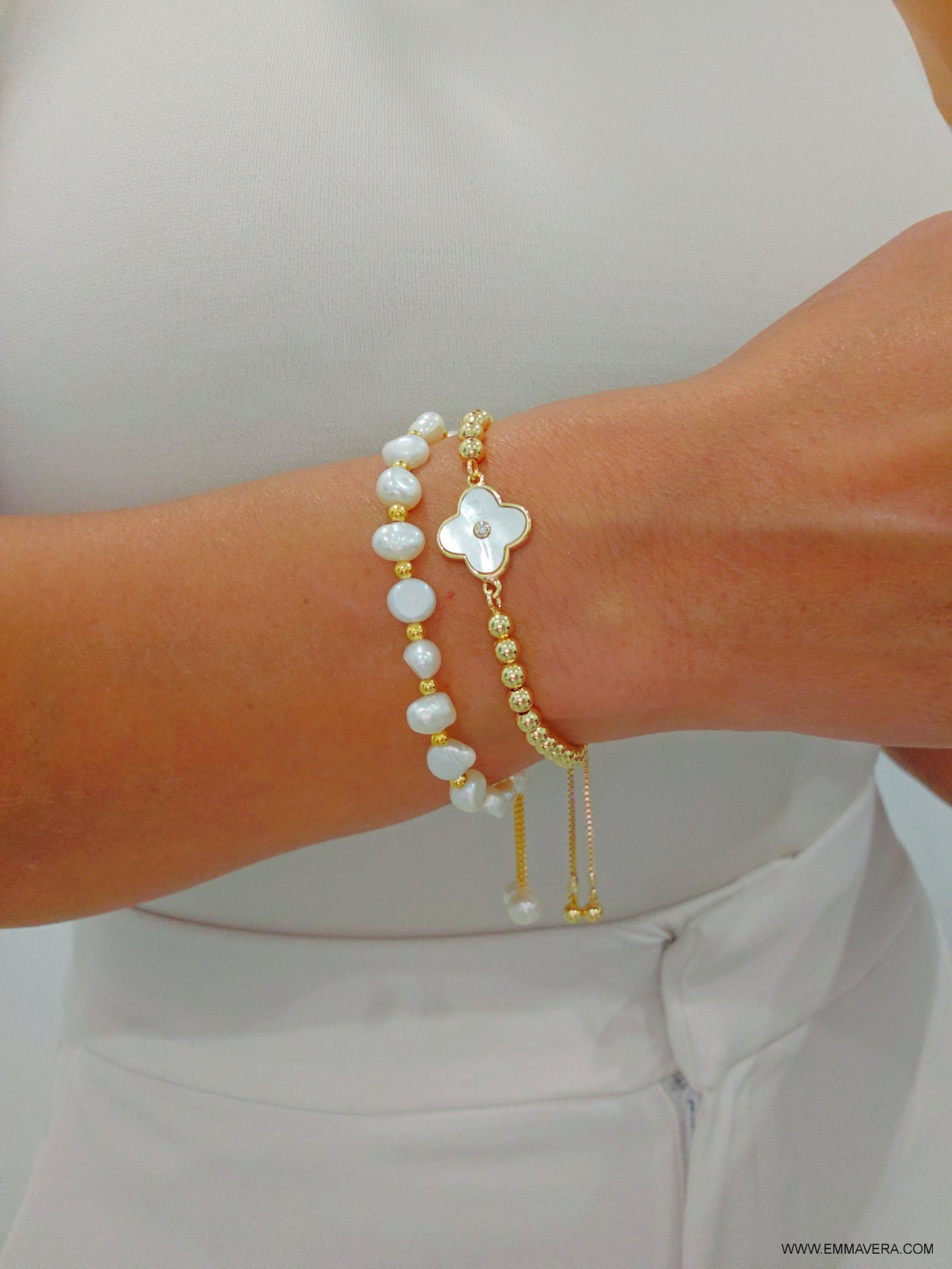 Gold Fresh Water Pearl Bracelet