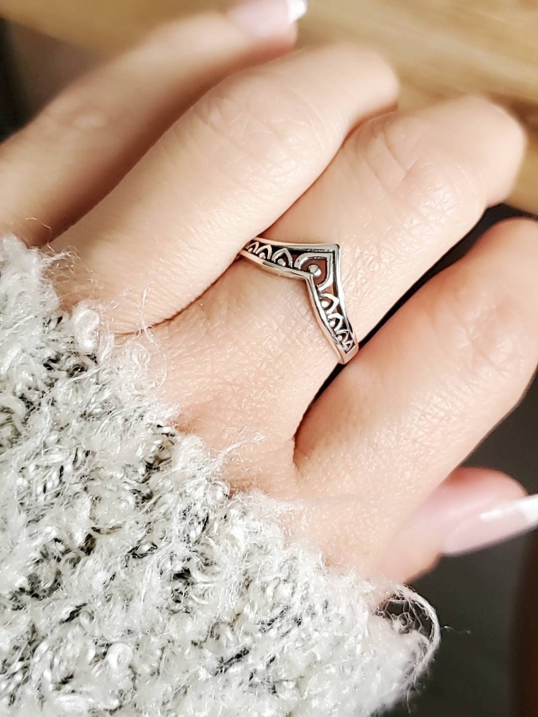 Mandala Chevron Sterling Silver