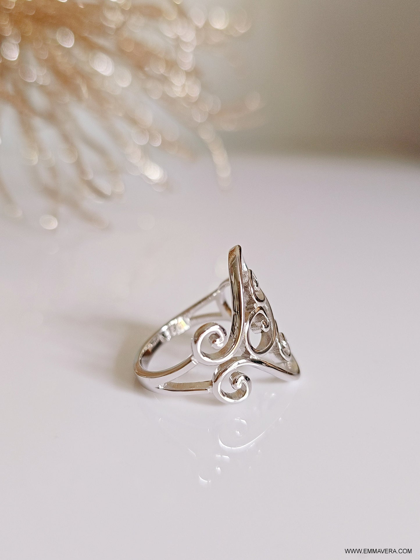 Sterling Silver women's Ring, Filigree Heart Ring, Bohemian Ring, 925 stamped, non tarnish, Statement Ring