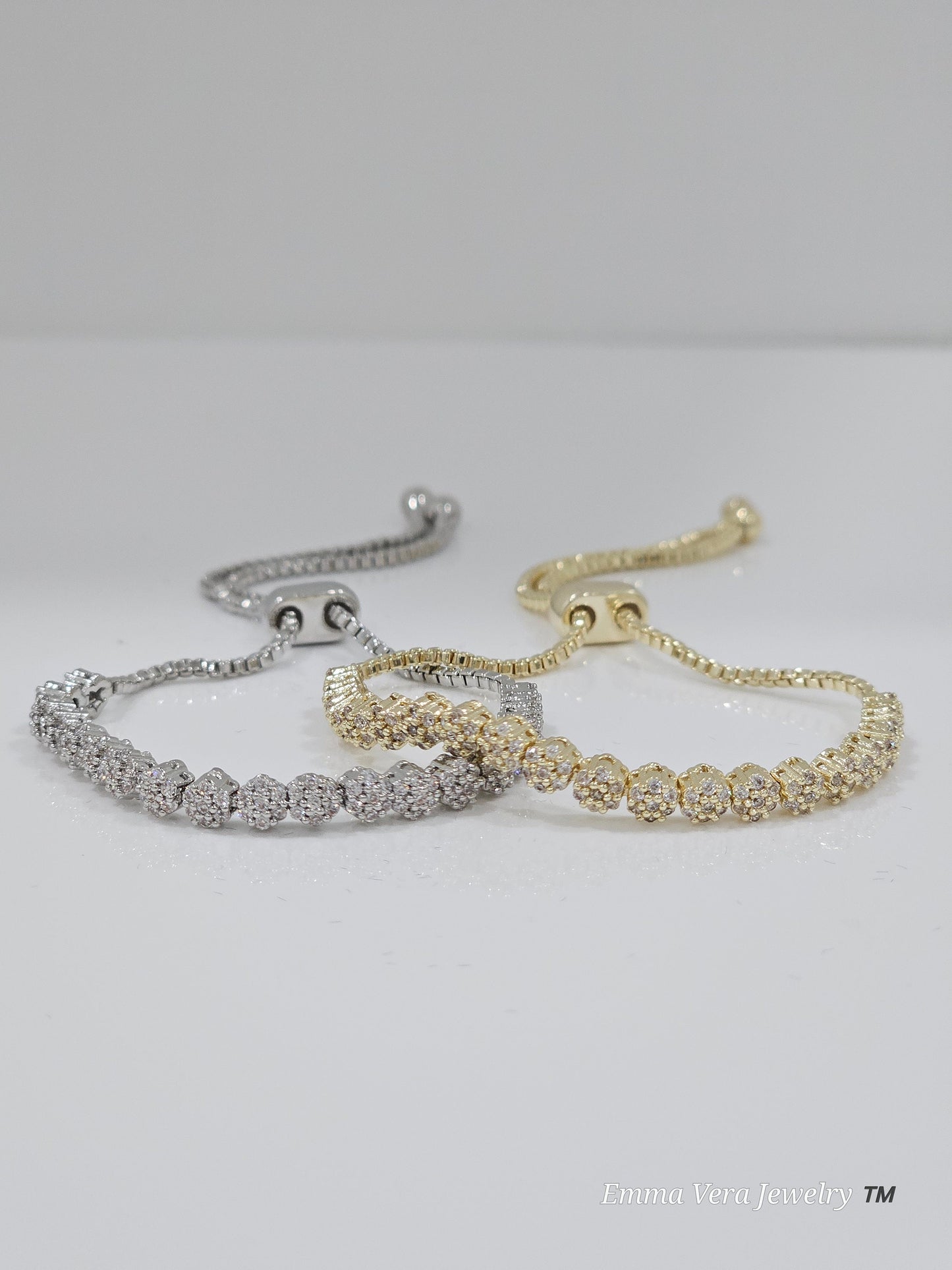 Dainty Silver or Gold Slider Bracelet