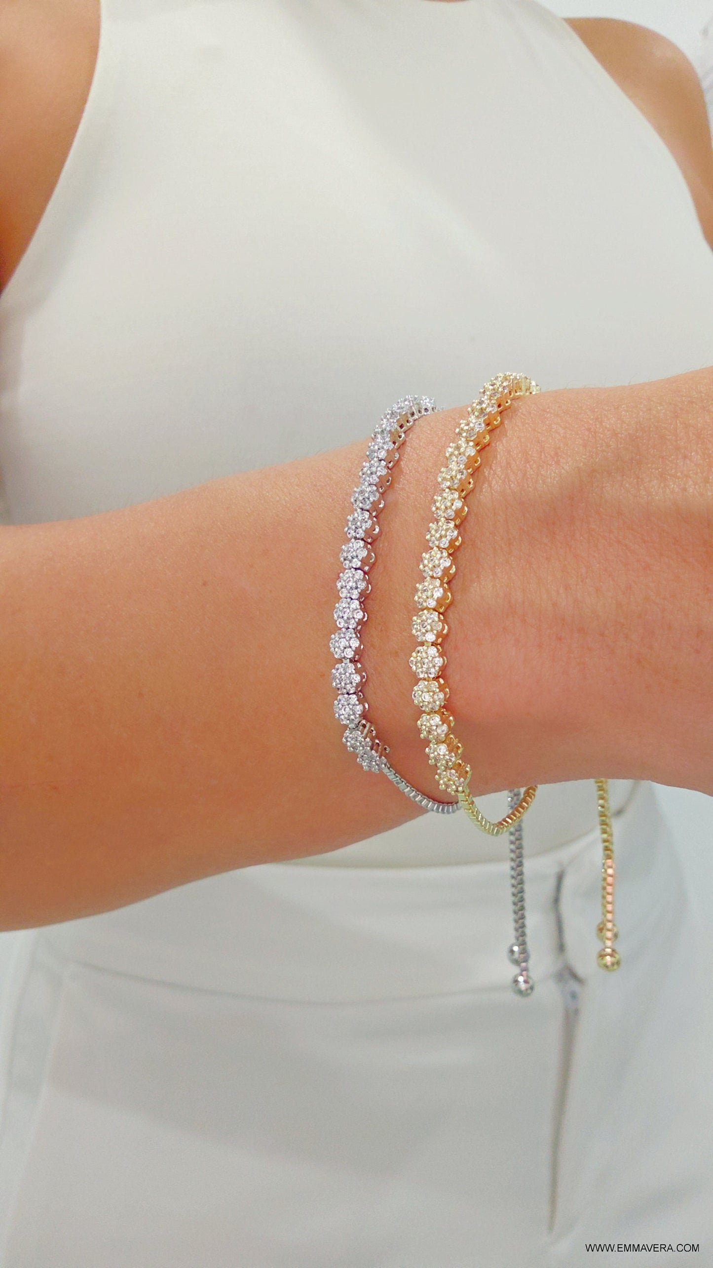 Dainty Silver or Gold Slider Bracelet