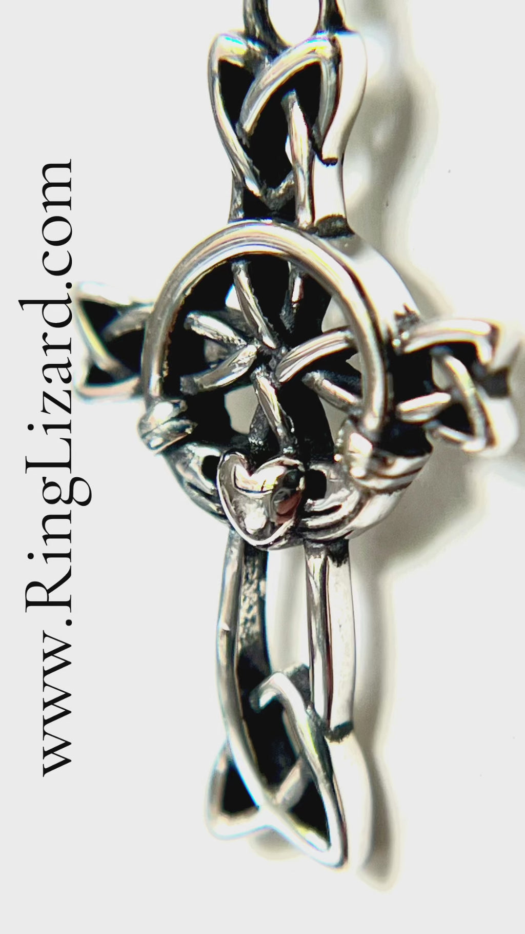 Celtic Irish Claddagh Pendant 925 Sterling Silver